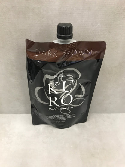 C113 K ★VALANROSE　バランローズ　クロクリームシャンプー　ダークブラウン　400g (単品) 白髪染め オールインワン