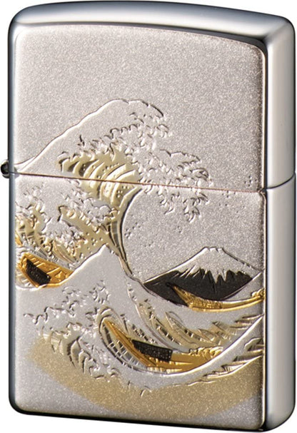 ZIPPO 電鋳板 波富士 和柄