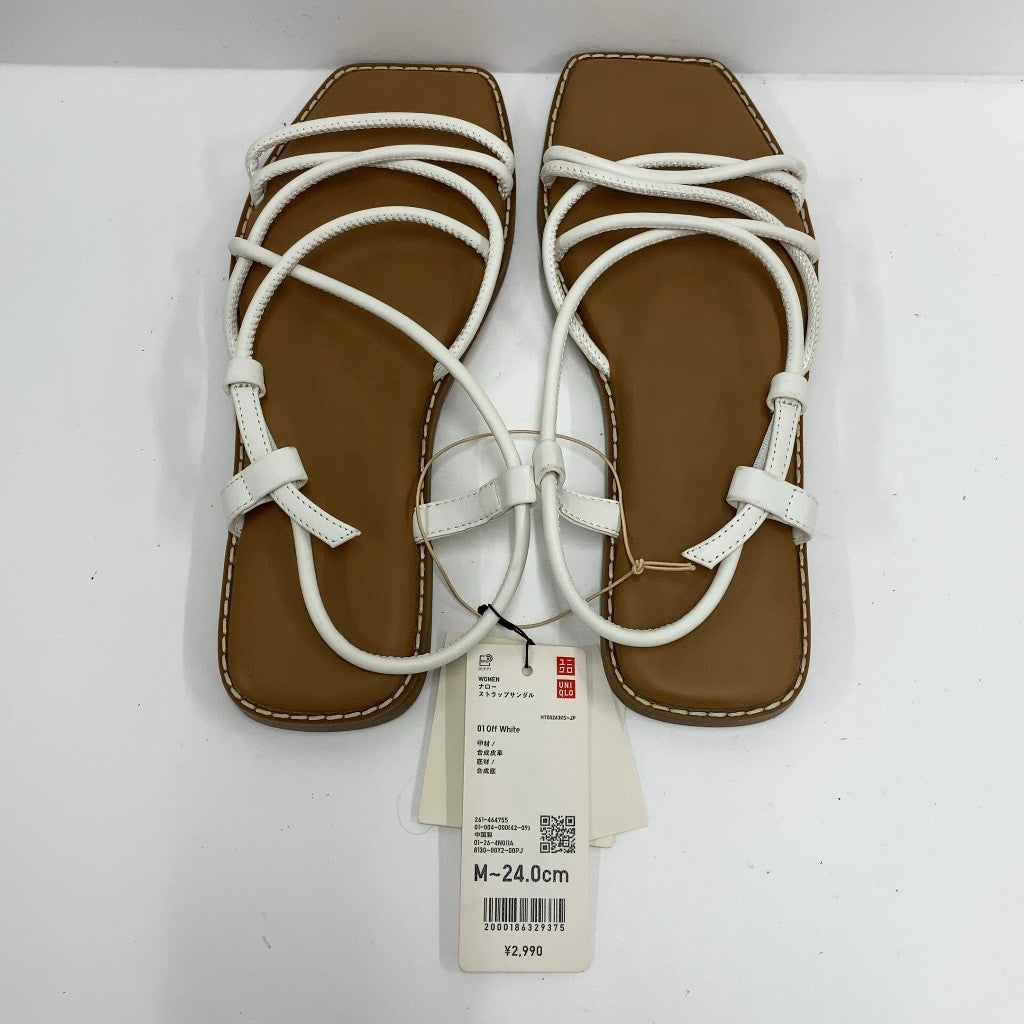 C93X D UNIQLO:C ユニクロシー ナローストラップサンダル M~24.0cm 01 off White