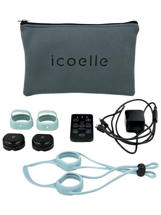 CH48 icoelle イコエル フェイシャルネックリフト ブラック × ペールアクア　次世代型EMS美顔器