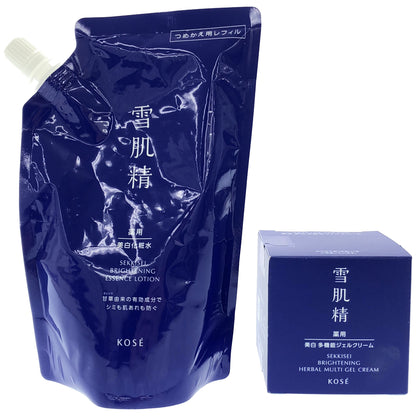 Z000 薬用雪肌精 ブライトニング マルチ ジェル 80g & エッセンス ローション つめかえ用 310mL 2点セット　ラスト1点！