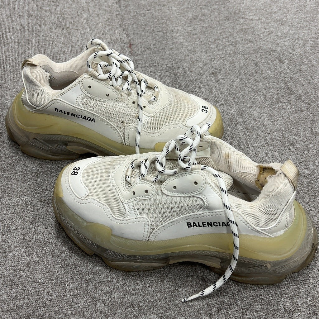 CH02 BALENCIAGA バレンシアガ TRIPLE S CLEAR SOLE TRAINER ダッドスニーカー ホワイト 38