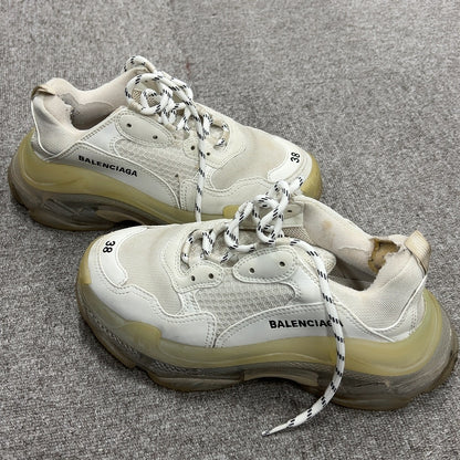 CH02 BALENCIAGA バレンシアガ TRIPLE S CLEAR SOLE TRAINER ダッドスニーカー ホワイト 38