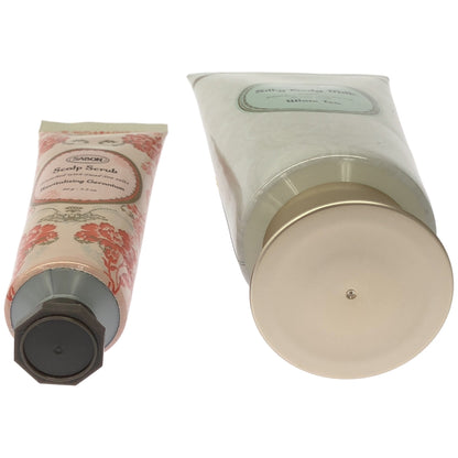 Z000 SABON ヘッド スカラブ リプレニッシング 90g & シルキーボディ ミルク ホワイトティー 200mL 2個セット