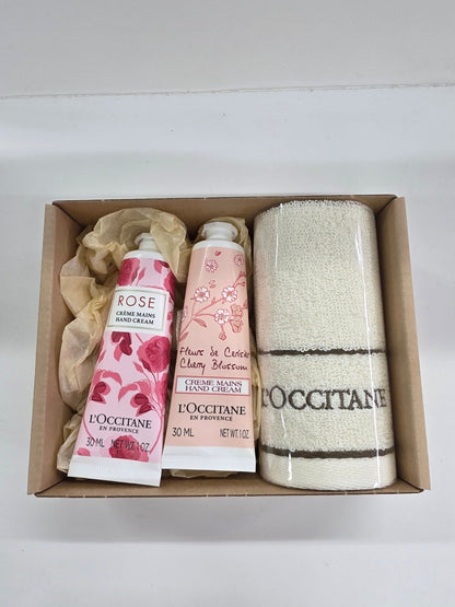 CU28 L‘OCCITANE ロクシタン ハンドクリーム2点、 タオル1点 ギフトセット