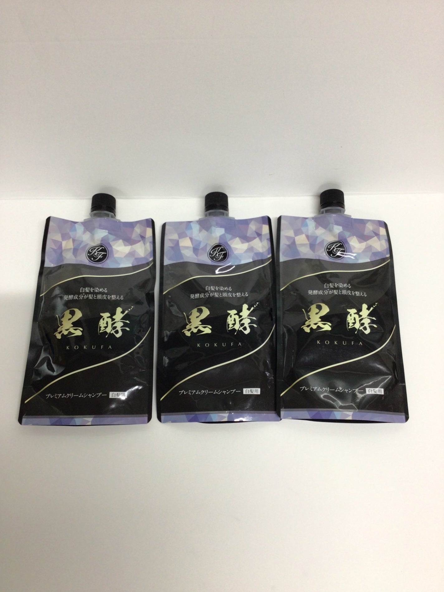 C222 K 黒酵 プレミアムダークブラウン プレミアム発酵クリームシャンプー コクファ 白髪用 200g 3個セット