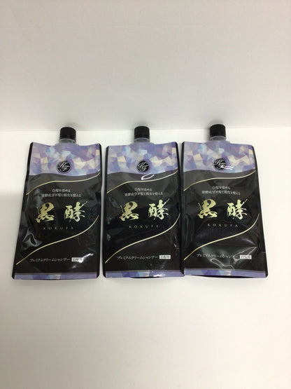 C222 K 黒酵 プレミアムダークブラウン プレミアム発酵クリームシャンプー コクファ 白髪用 200g 3個セット