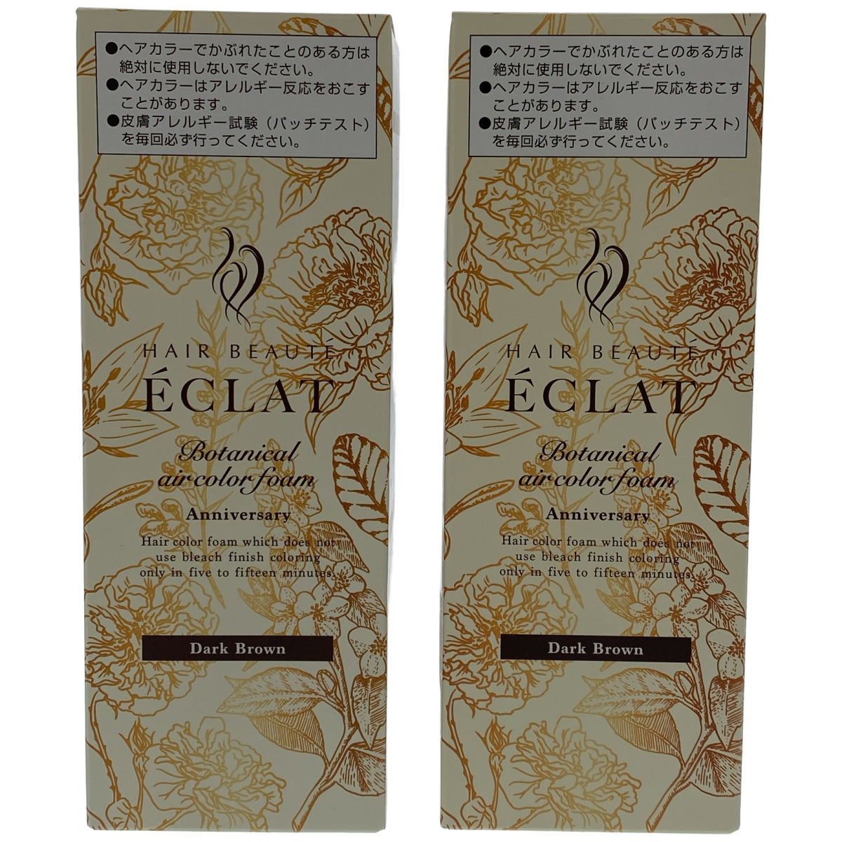 Z000 ヘアボーテ エクラ ボタニカル エアカラーフォーム EX ダークブラウン 80g 計2本セット　ラスト1点！