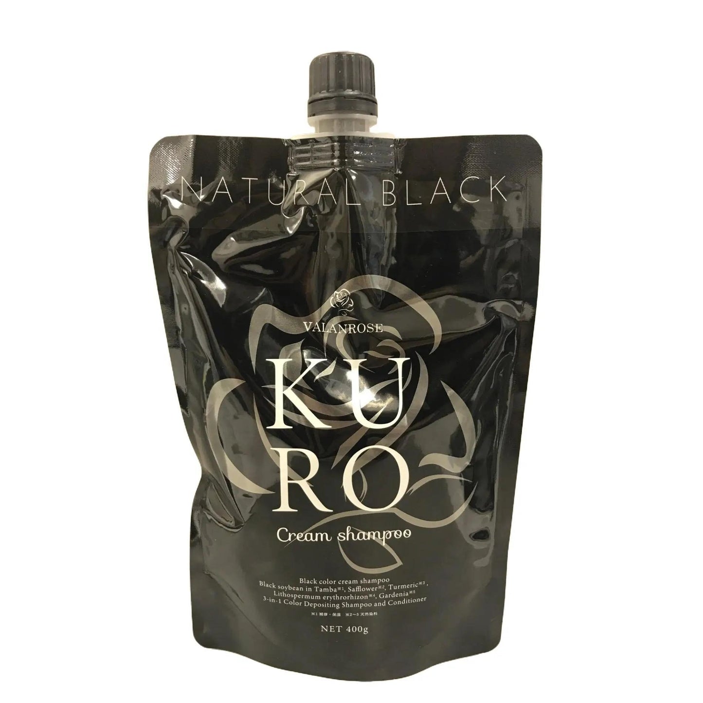 CD05 K VALANROSE　バランローズ　クロクリームシャンプー　ナチュラルブラック　400g　(単品) 白髪染め オールインワン