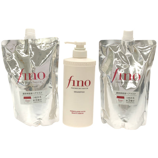 Z000 フィーノ プレミアムタッチ シャンプー 550mL 1個 & 濃厚美容液ヘアマスク f(つめかえ用) 700g 2個 計3個セット