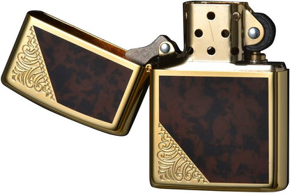 ZIPPO ジッポ― オイルライター ジッポ 2GW-BM ベネチアンゴールド＆ブラウンマーブル