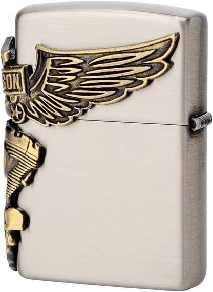 ZIPPO ジッポー ライター ハーレーダビッドソン 日本限定 3面連続加工 古美仕上げ ニッケル×ブラス HDP-27