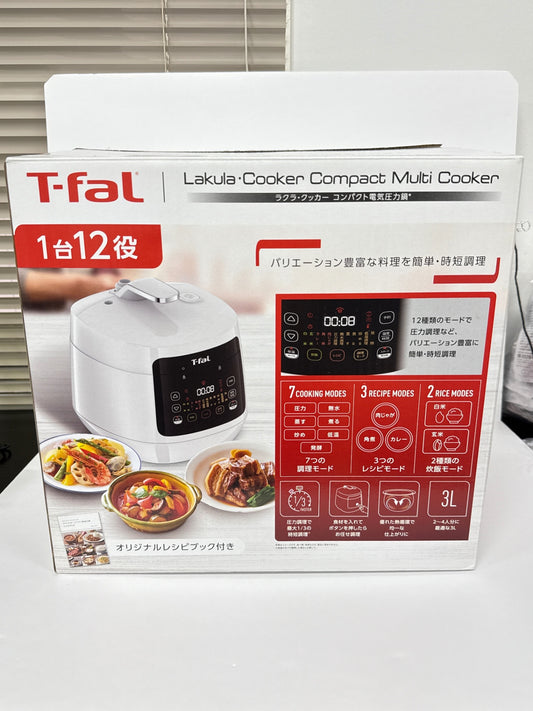 D T-fal ティファール ラクラ・クッカー コンパクト電気圧力鍋 ホワイト CY351
