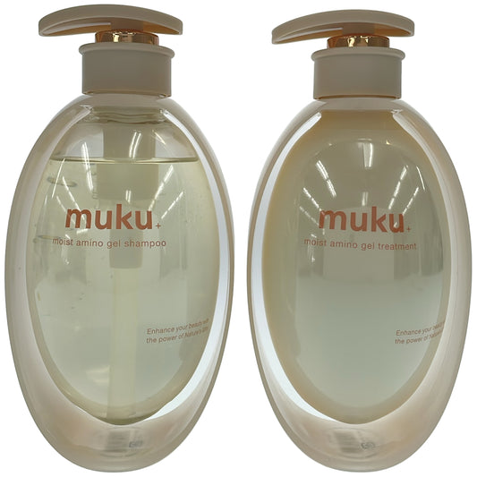 Z000 ムク+モイスト アミノジェルシャンプー 髪への密着度120% 410mL & ヘアトリートメント 髪への保水持続度115% 410g 計2個セット　ラスト1点！