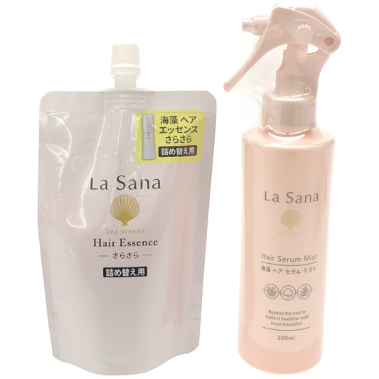 Z000 ラサーナ 海藻 ヘア セラム ミスト 200mL & 詰め替え用 140mL 2個セット