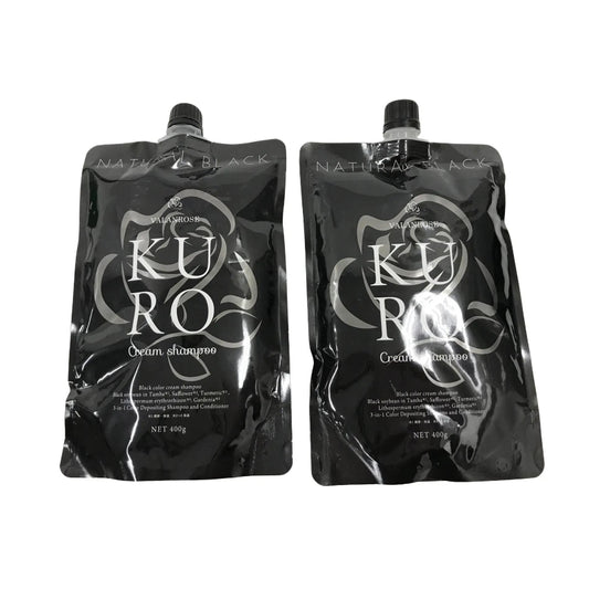CD04 K VALANROSE　バランローズ　クロクリームシャンプー　ナチュラルブラック　400g　(2個セット) 白髪染め オールインワン