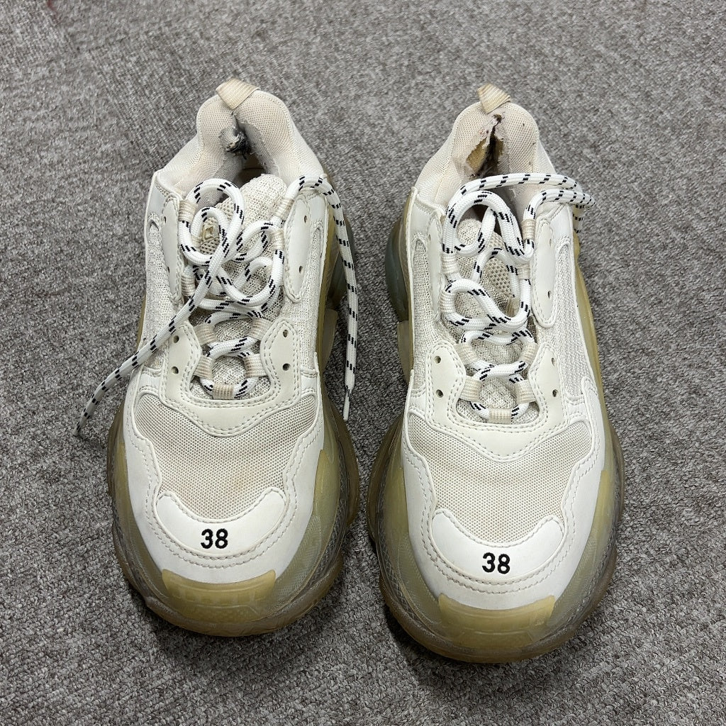 CH02 BALENCIAGA バレンシアガ TRIPLE S CLEAR SOLE TRAINER ダッドスニーカー ホワイト 38