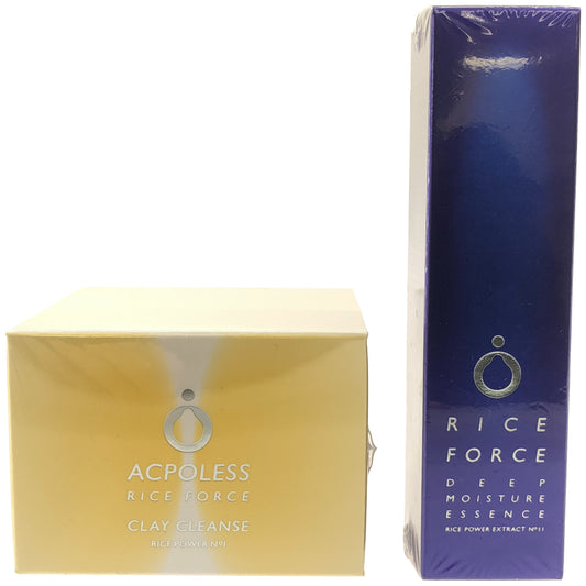 Z000 ライスフォース ディープ モイスチュアエッセンス 15mL & アクポレス クレイクレンズ 80g 2個セット　ラスト1点！