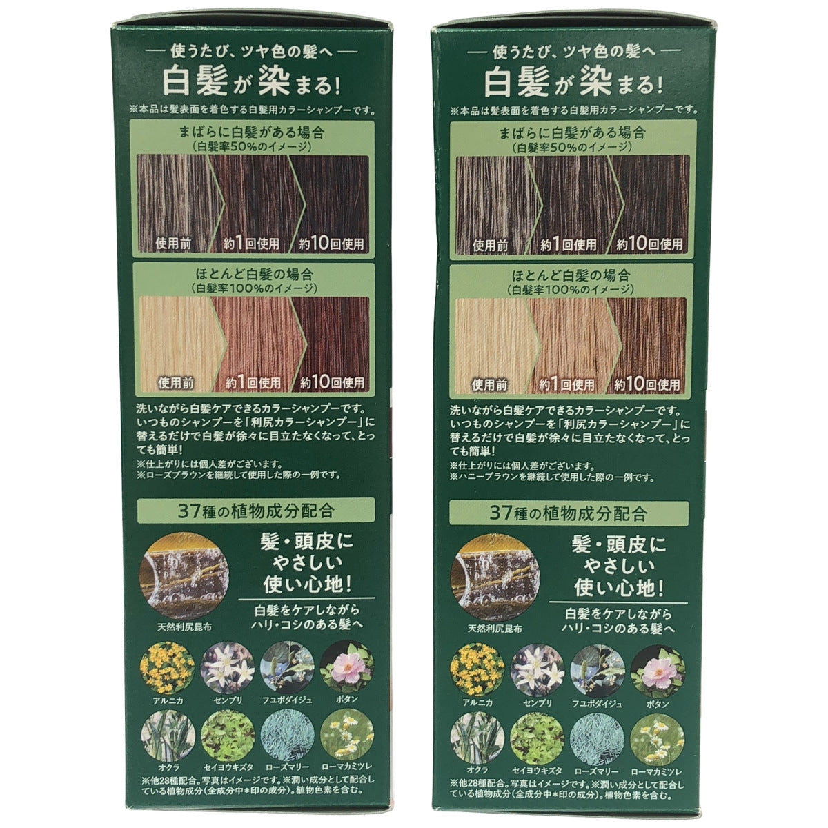 Z000 利尻昆布 利尻カラーシャンプー ローズブラウン 200ml & 利尻カラーシャンプー ハニーブラウン 200ml 計２本セット　ラスト1点！