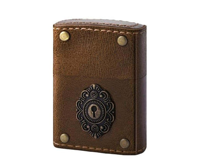 ZIPPO ジッポー ライター 革巻キーホール BN 2-50a ヌメ革 吟スリレザー 鍵穴 茶色ブラウン アンティーク クラッシック おしゃれ 80071