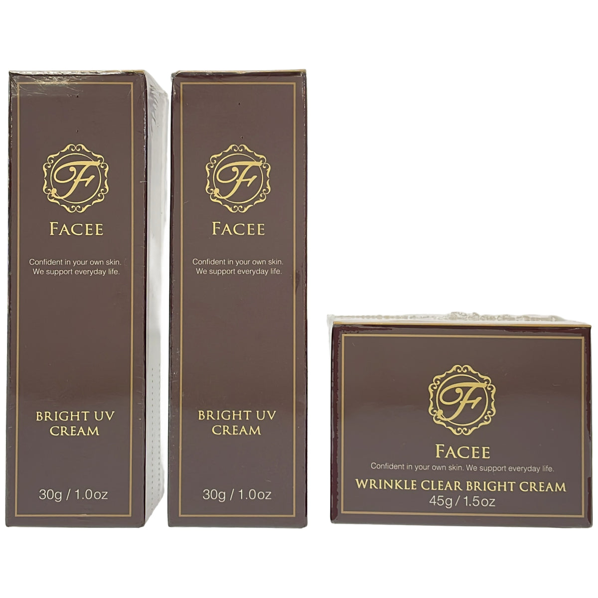Z000 FACEE リンクルクリアブライトクリーム 45g & ブライトUVクリーム 30g 2本 計3個セット　ラスト1点！