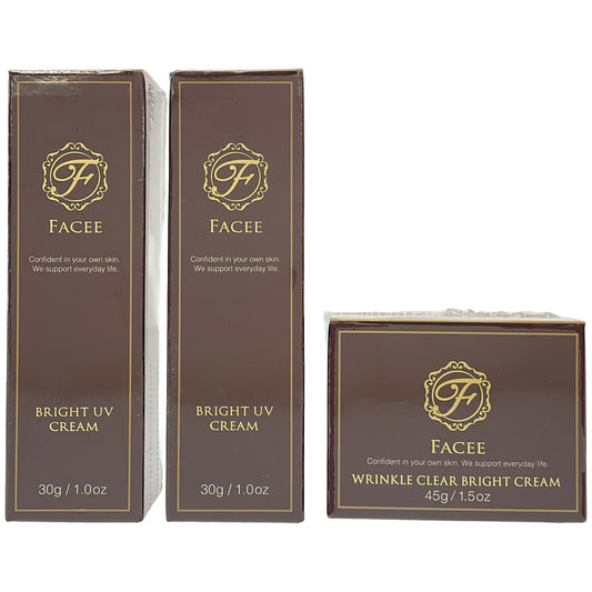 Z000 FACEE リンクルクリアブライトクリーム 45g & ブライトUVクリーム 30g 2本 計3個セット　ラスト1点！