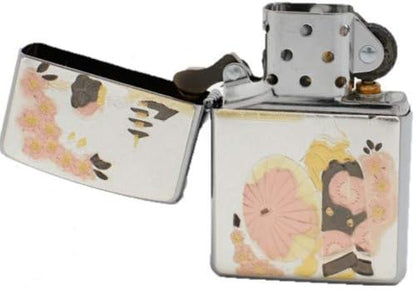 ZIPPO(ジッポー) ライター シルバー 電鋳板 舞妓 和柄