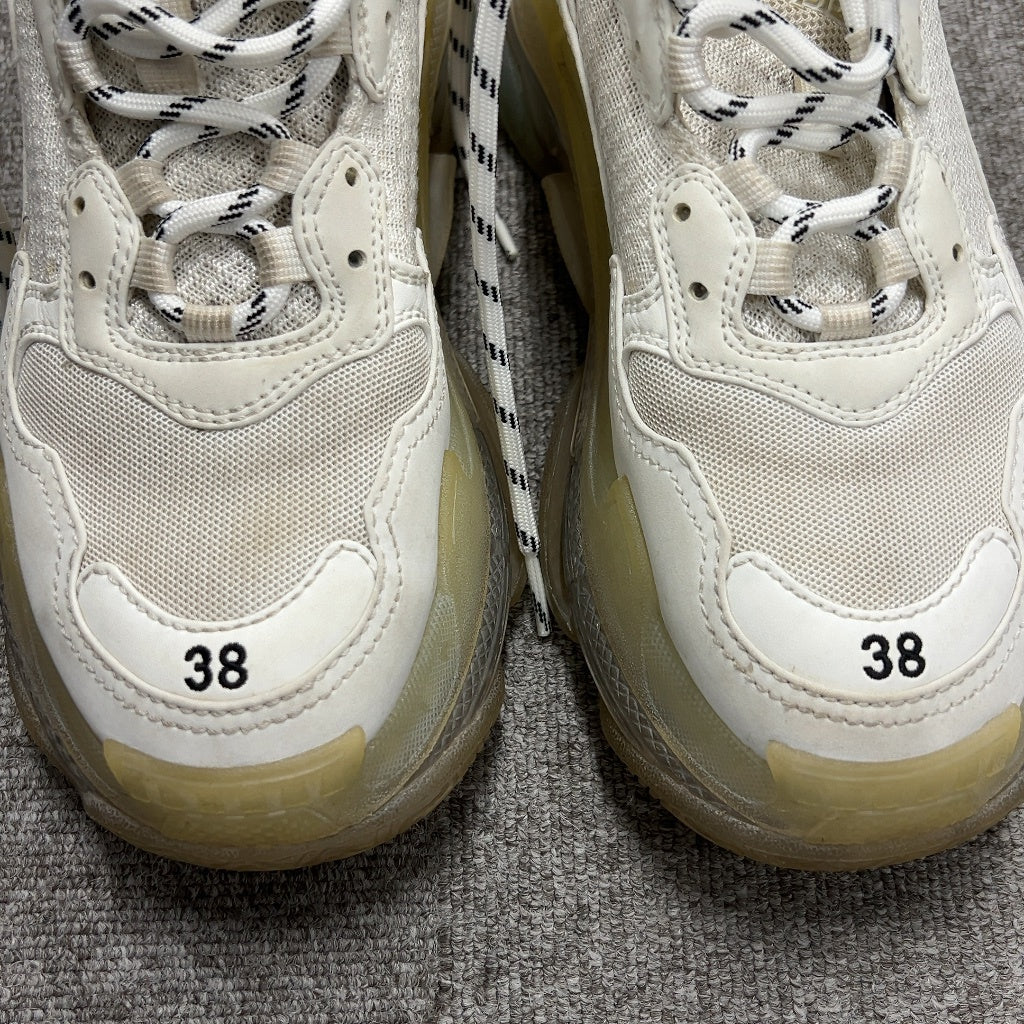CH02 BALENCIAGA バレンシアガ TRIPLE S CLEAR SOLE TRAINER ダッドスニーカー ホワイト 38