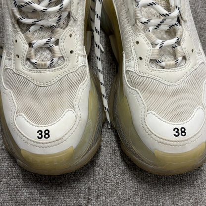 CH02 BALENCIAGA バレンシアガ TRIPLE S CLEAR SOLE TRAINER ダッドスニーカー ホワイト 38