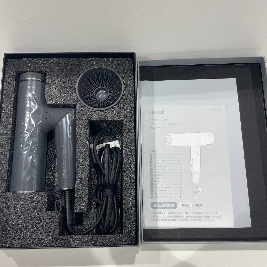 C9H1 D maxell マクセル Angelique ヘアドライヤー MXDR-700A-GY