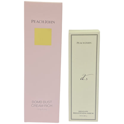 Z000 PEACH JOHN ボムバストクリーム リッチ150g & デリケートブライトニングセラム 100mL 2本セット