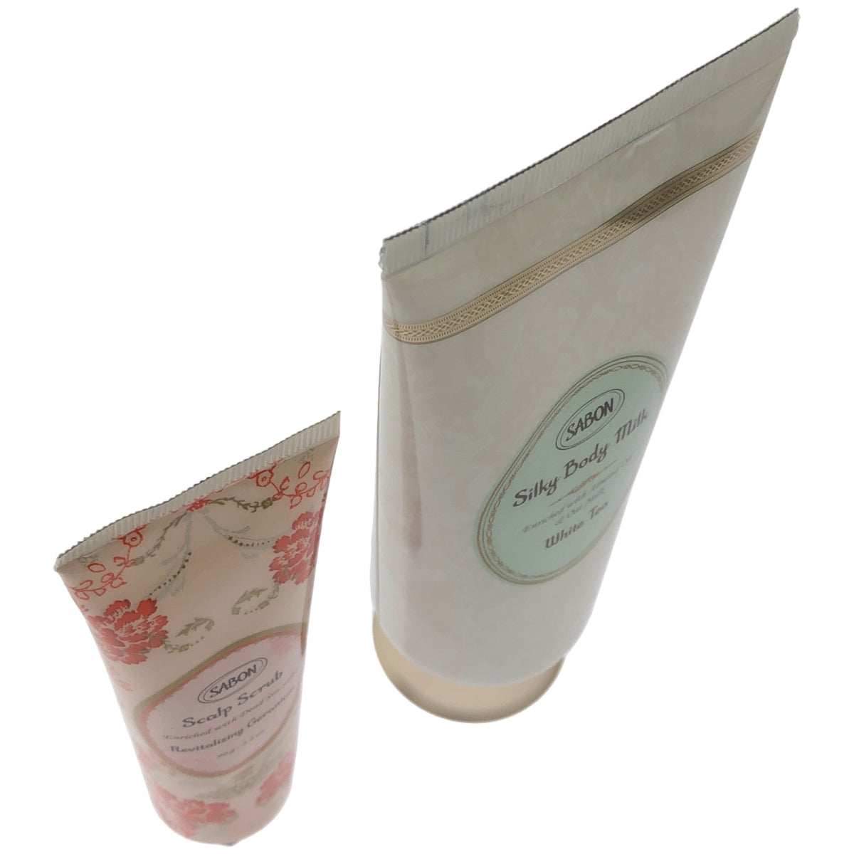 Z000 SABON ヘッド スカラブ リプレニッシング 90g & シルキーボディ ミルク ホワイトティー 200mL 2個セット