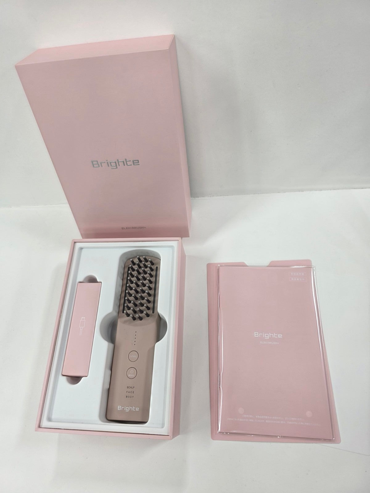 CU75 ■ブライト ブラシ型美顔器(ピンク) Brighte ELEKI BRUSH+ (ブライト エレキブラシプラス) BRT-FSB180PK