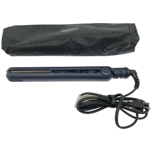 Z000 SALONIA サロニア ストレートアイロン ヘアアイロン 15mm 海外対応 SL-004SNV ネイビー　ラスト1点！