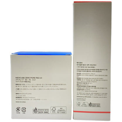 Z000 メディキューブ ZERO PORE PAD 2.0 70枚/155g & PDRN PINK CICA SOOTHING TONER 250ml 2個セット　ラスト1点！