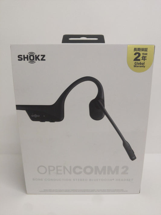 SHOKZ ショックス  ワイヤレス骨伝導ヘッドセット OPEN COMM2 骨伝導イヤホン SKZ-EP-000022 ブラック