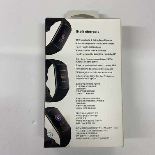 C62C D Fitbit Charge5 ブラック/グラファイト ステンレススチール L/Sサイズ