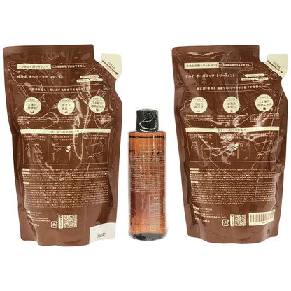 Z000 オルナ オーガニック シャンプー(つめかえ用) & トリートメント(つめかえ用) 400mL & 化粧水 200mL 3個セット