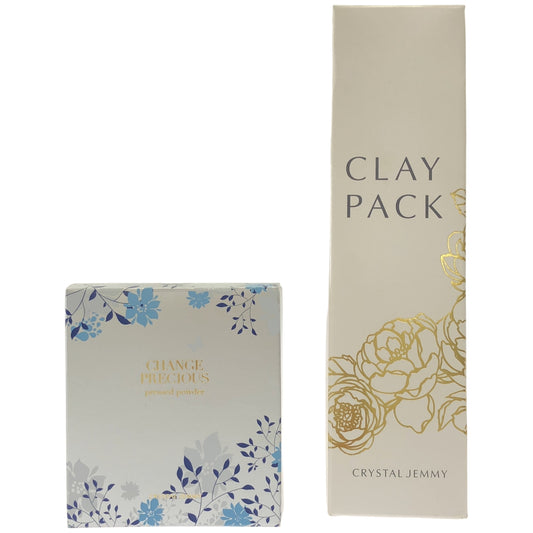 Z000 クリスタルジェミー クレイパック 160g & チェンジプレシャス 薬用美白プレストパウダー 10.5g 2個セット