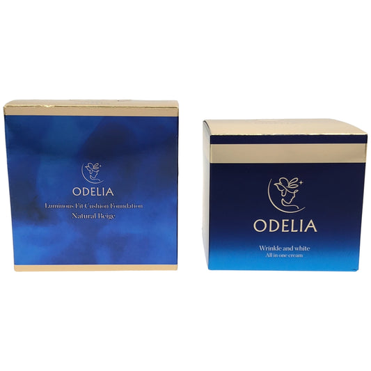 Z000 ODELIA リンクル&ホワイト クリーム 50g & ルミナスフィット ファンデーション ナチュラルベージュ 13g 2個セット