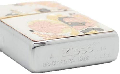 ZIPPO(ジッポー) ライター シルバー 電鋳板 舞妓 和柄