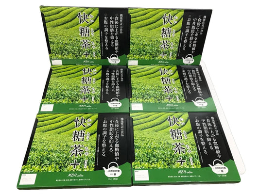 C519 D ★快糖茶+(プラス) 血糖値 中性脂肪 糖の吸収を抑える お茶 国産 粉末 個包装 [機能性表示食品]30袋 6箱セット●賞味期限：2026/10
