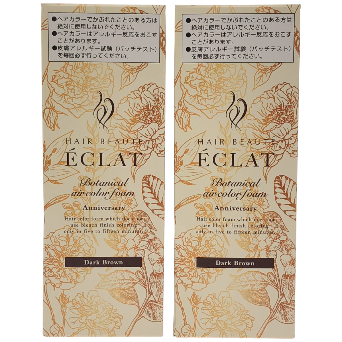 Z000 ヘアボーテ エクラ ボタニカル エアカラーフォーム EX ダークブラウン 80g 計2本セット　ラスト1点！
