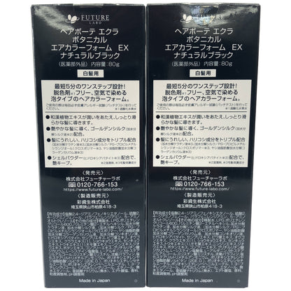 Z000 ヘアボーテ エクラ ボタニカル エアカラーフォーム EX ナチュラルブラック 80g 計2本セット　ラスト1点！