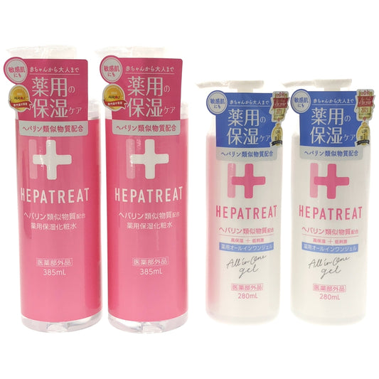 Z000 へパトリート 薬用ローション HL 化粧水 385ml & 薬用ジェル HG オールインワンジェル 280ml 4本セット