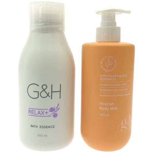 Z000 R&G リラックス+ バスエッセンス 500ml & モイスチャーヴェール ボディミルク 400mL 計2本セット　ラスト1点！