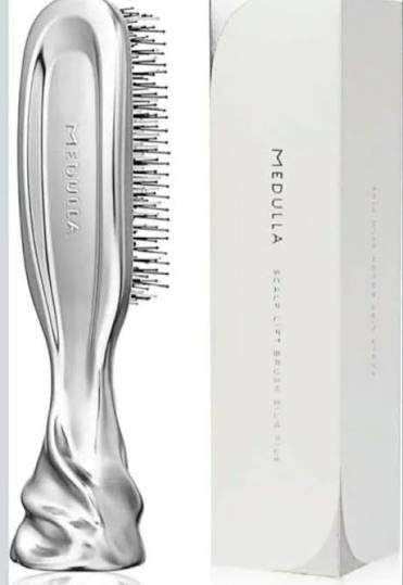 C9Q3 D ■MEDULLA スカルプリフトブラシ シルクプラス シルバー ヘアブラシ 頭皮ブラシ 2wayタイプ