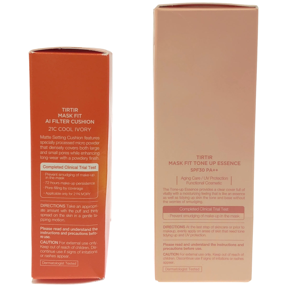 Z000 TIRTIR MASK FIT AI FILTER CUSHION 21C COOL IVORY 18g & MASK FIT TONE UP ESSENCE 30ml 2個セット　ラスト1点！