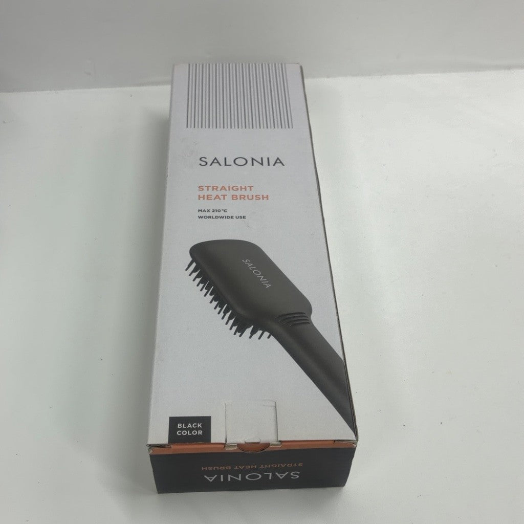 CHP2 SALONIA サロニア ストレートヒートブラシ ワイド ブラック 海外対応 MAX210℃
