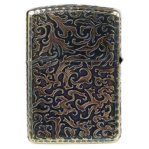ZIPPO ジッポ― オイルライター ジッポ ゴールド アーマー 唐草 鯉 5面加工 ブラス